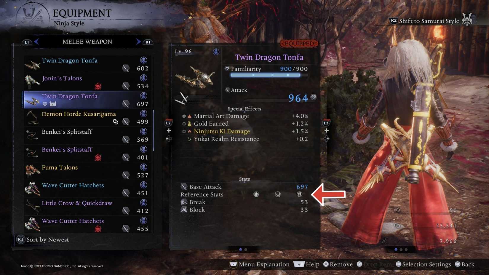 Reference Stats Nioh 3