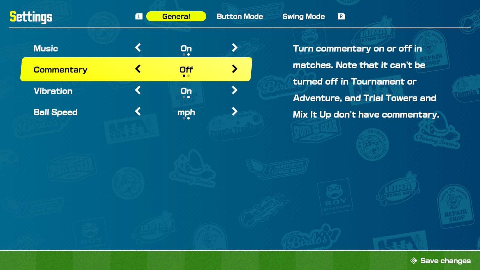 Turn Off the Flower Commentary Mario Tennis Fever