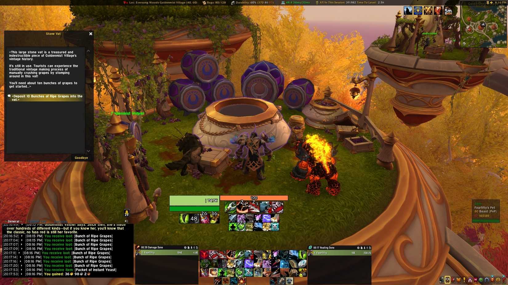 wow midnight Bunch of Ripe Grapes stone vat