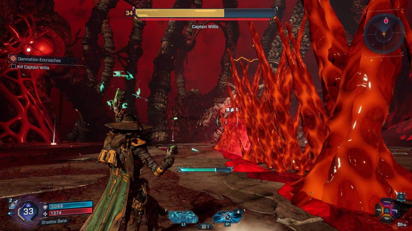 Borderlands 4 Captain Willis Blood Wall