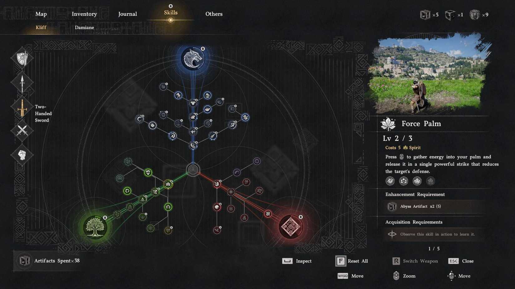 Crimson Desert Force Palm Ability Tree