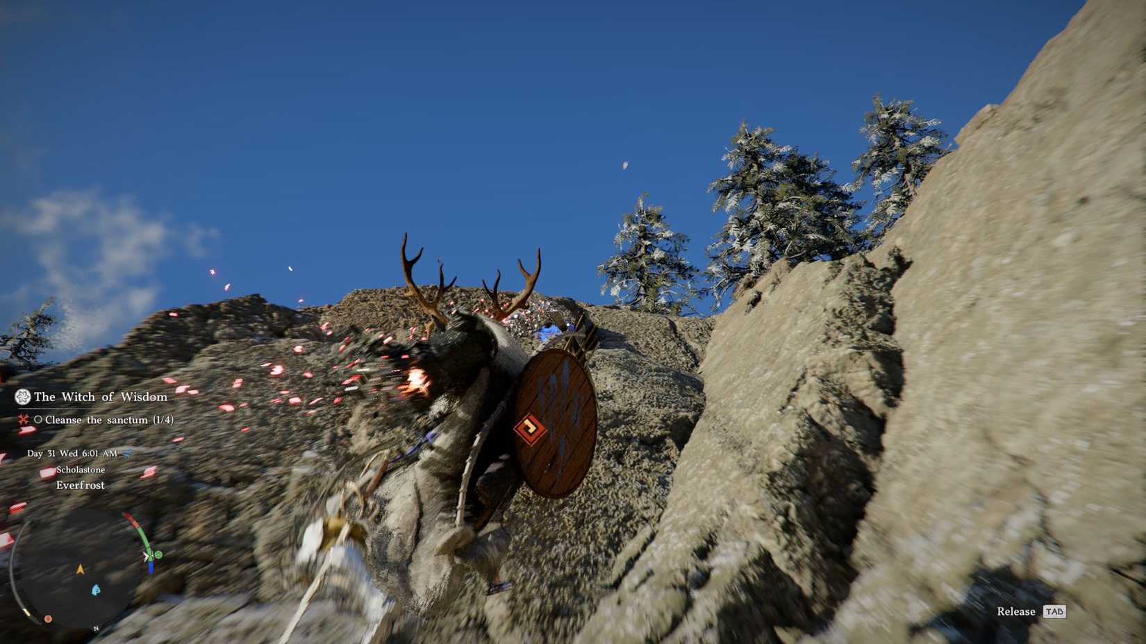 Crimson Desert Player using Axiom Force to Jump