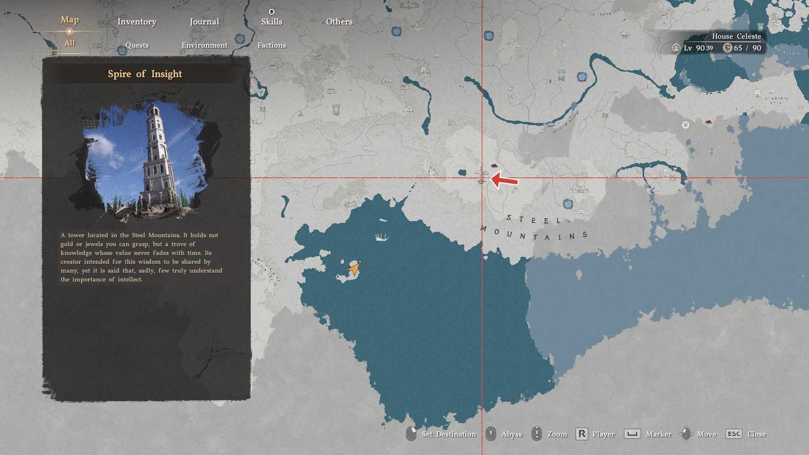 Crimson Desert Spire of Insight Location