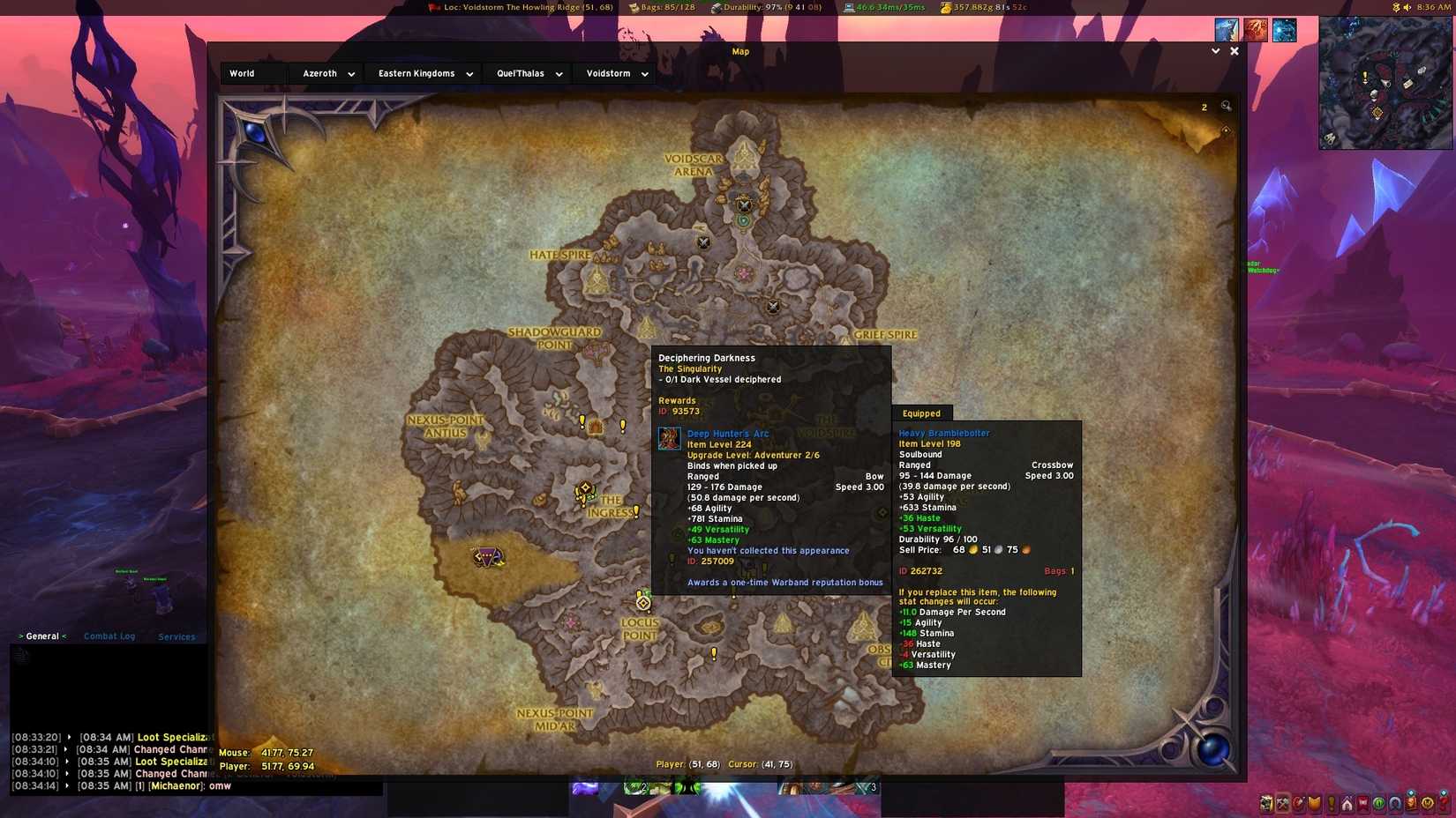 Deciphering Darkness world quest in Voidstorm