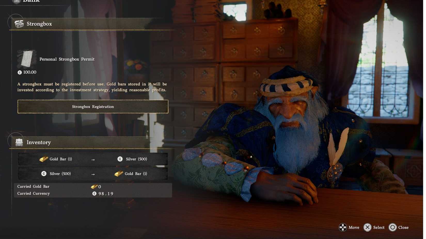 Gold Bars Investing at Bank Crimson Desert