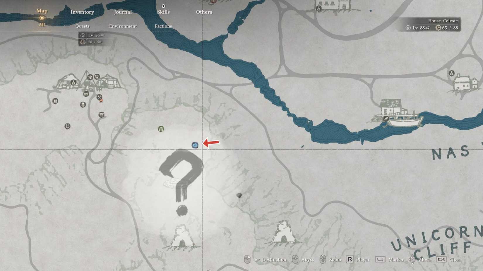 Location of Abyss Nexus Near Camp Crimson Desert