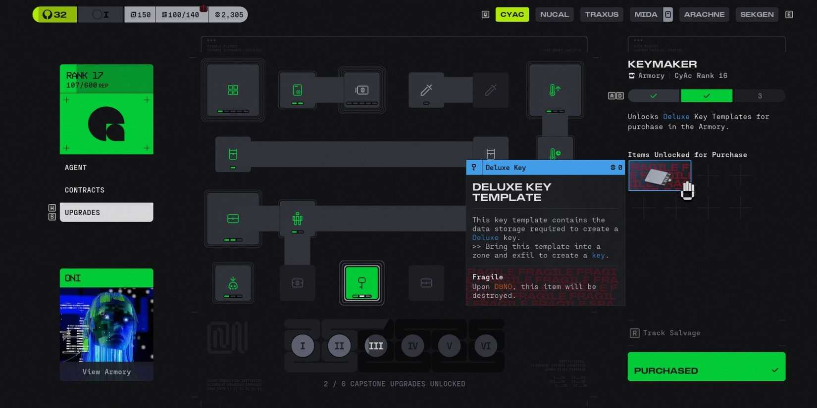 Marathon - CyAc Upgrades Craft Keys
