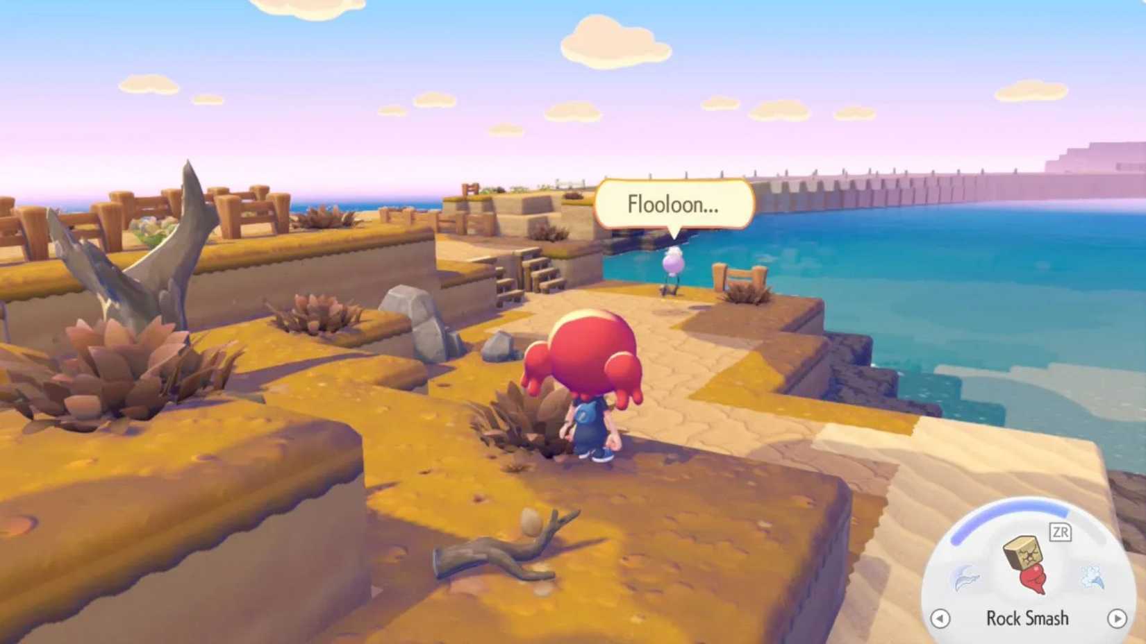 Pokemon Pokopia Drifloon on Beach