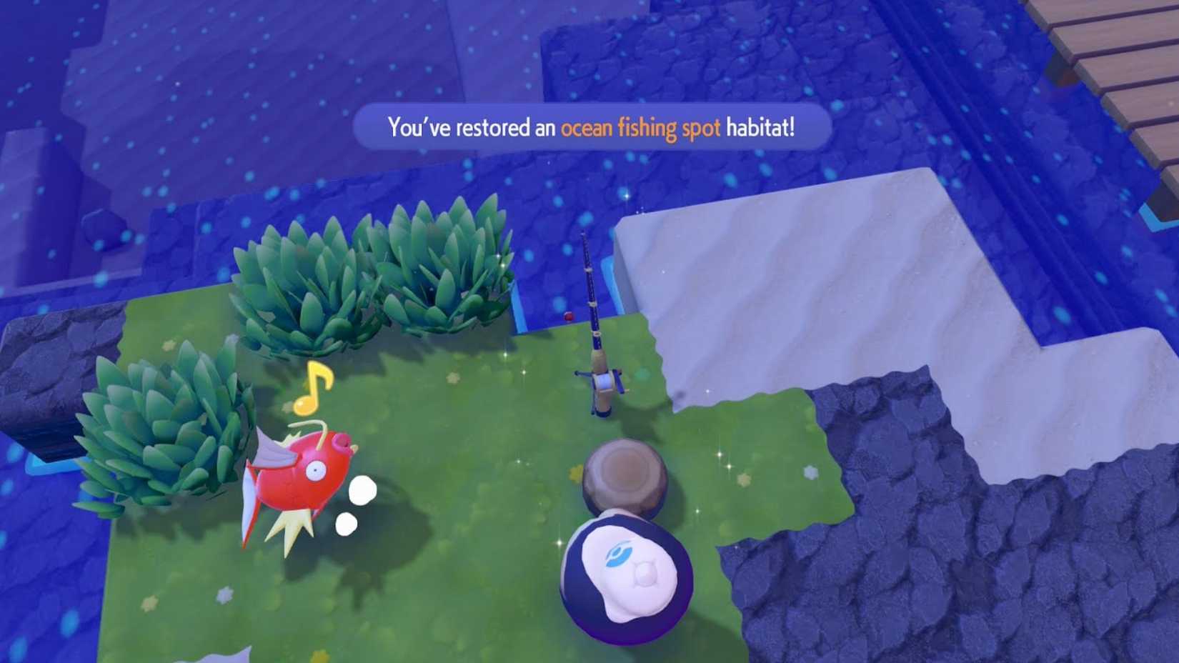 pokemon pokopia ocean fishing spot