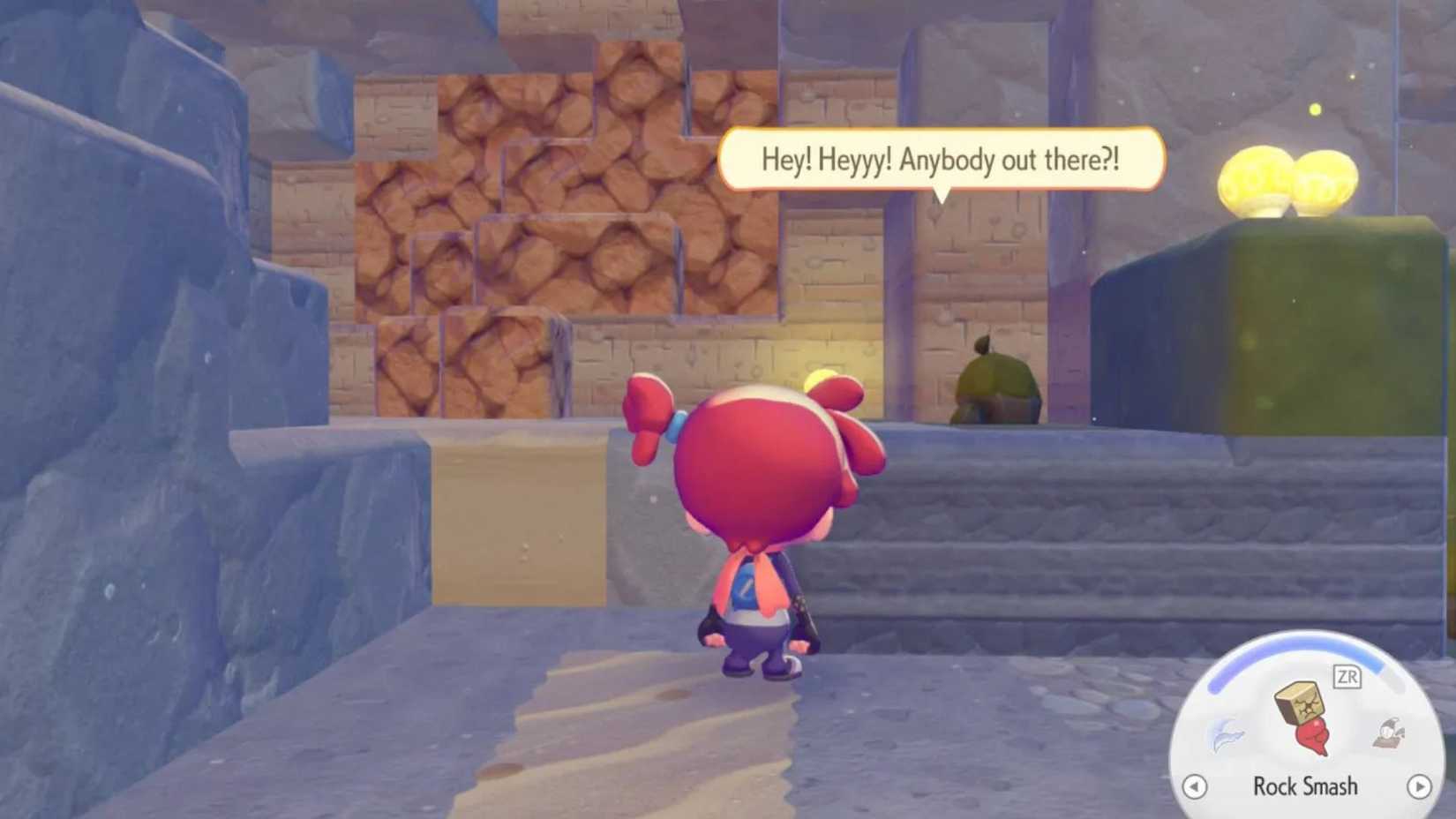 Pokemon Pokopia Player in Cave Pokemon Calling for Help