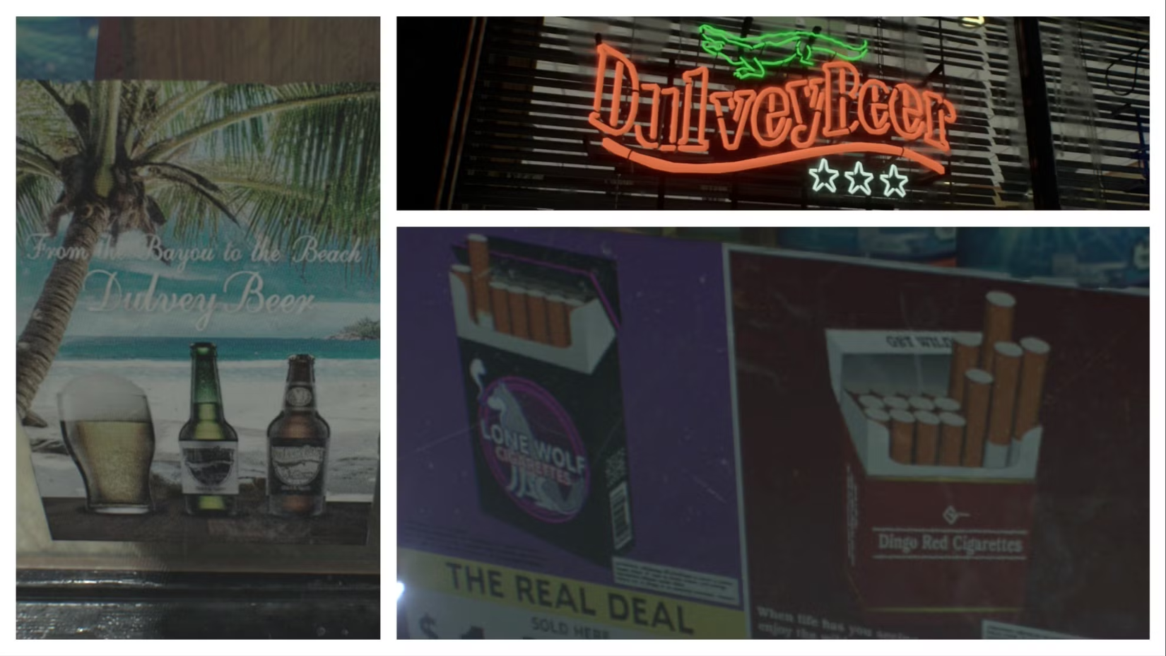 Resident Evil Requiem Easter egg - Dulvey Beer, Lone Wolf Cigarettes and Dingo Red Cigarettes