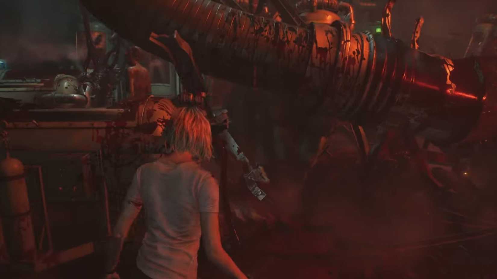 Resident Evil Requiem Grace in Blood Filled Room