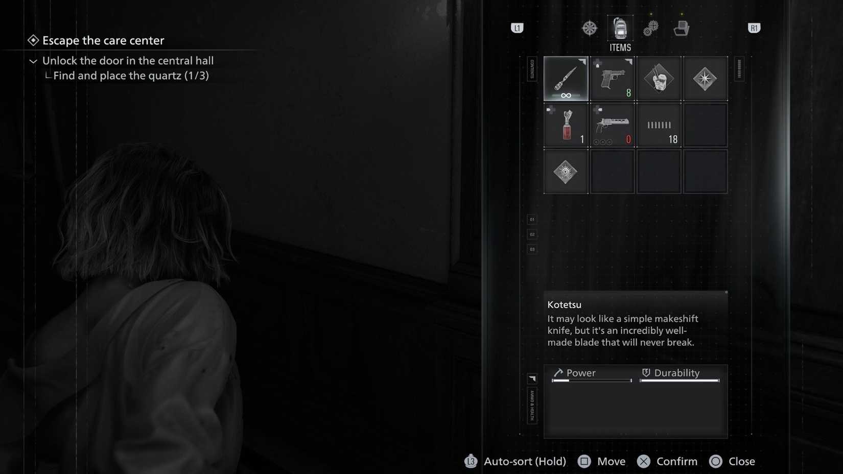 Resident Evil Requiem Grace Inventory (without blood sampler)