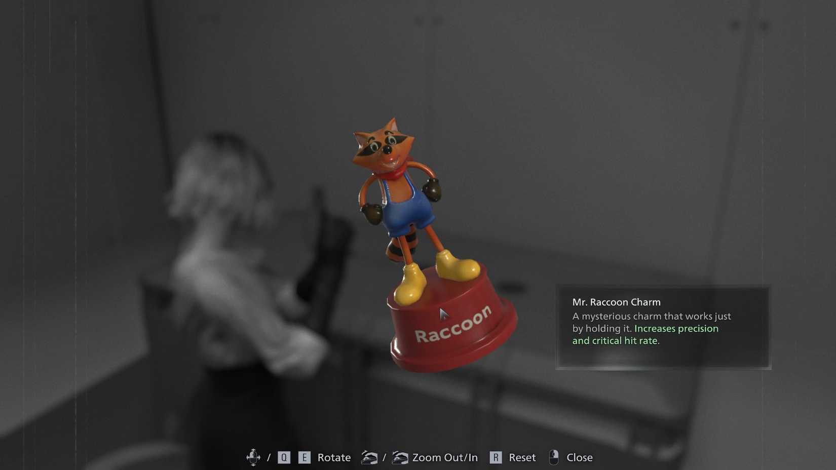 Resident Evil Requiem Mr. Raccoon Charm