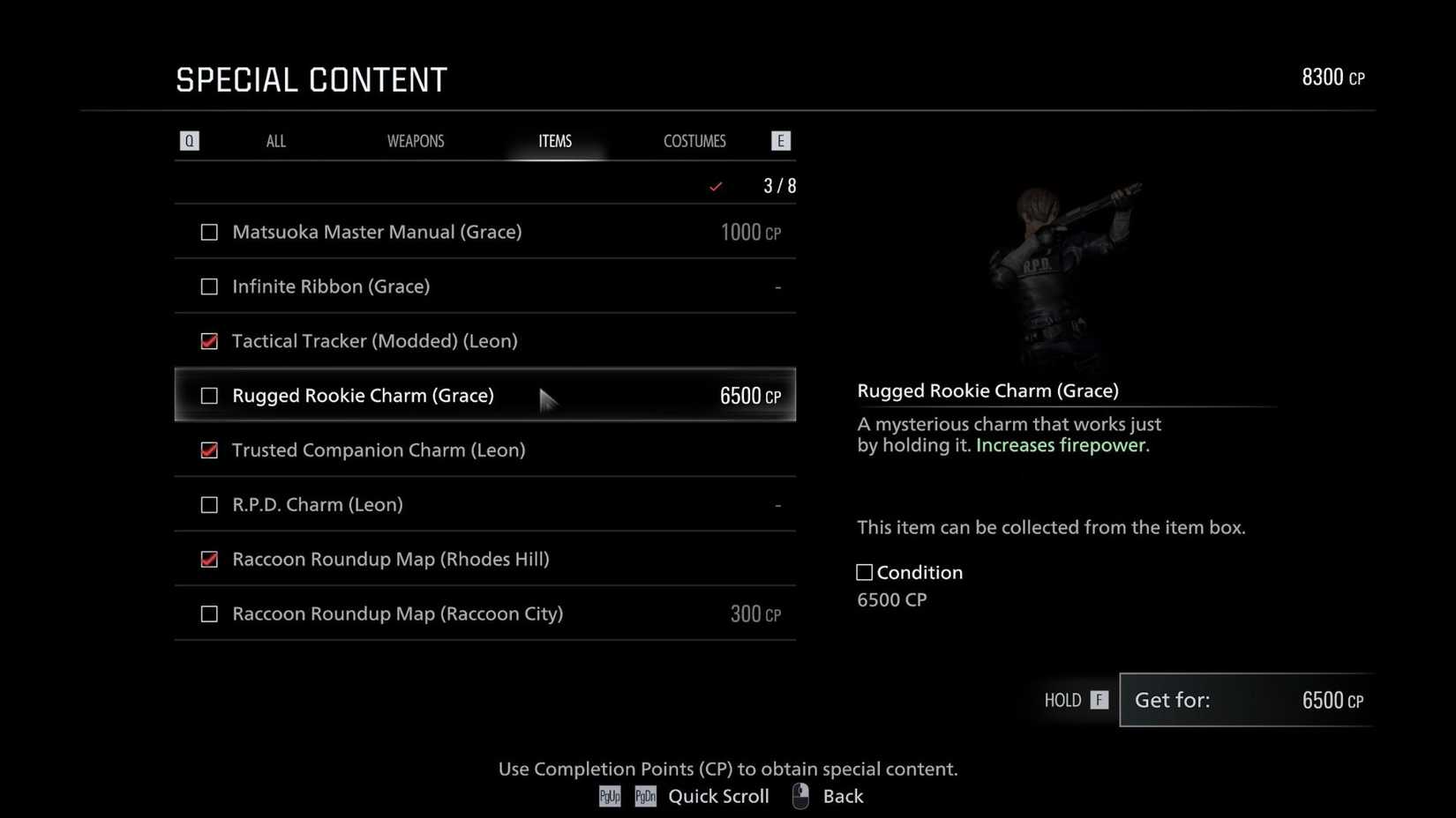 Resident Evil Requiem Rugged Rookie Charm