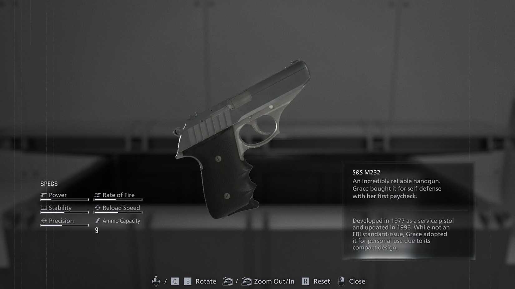 Resident Evil Requiem S&S Gun Closeup