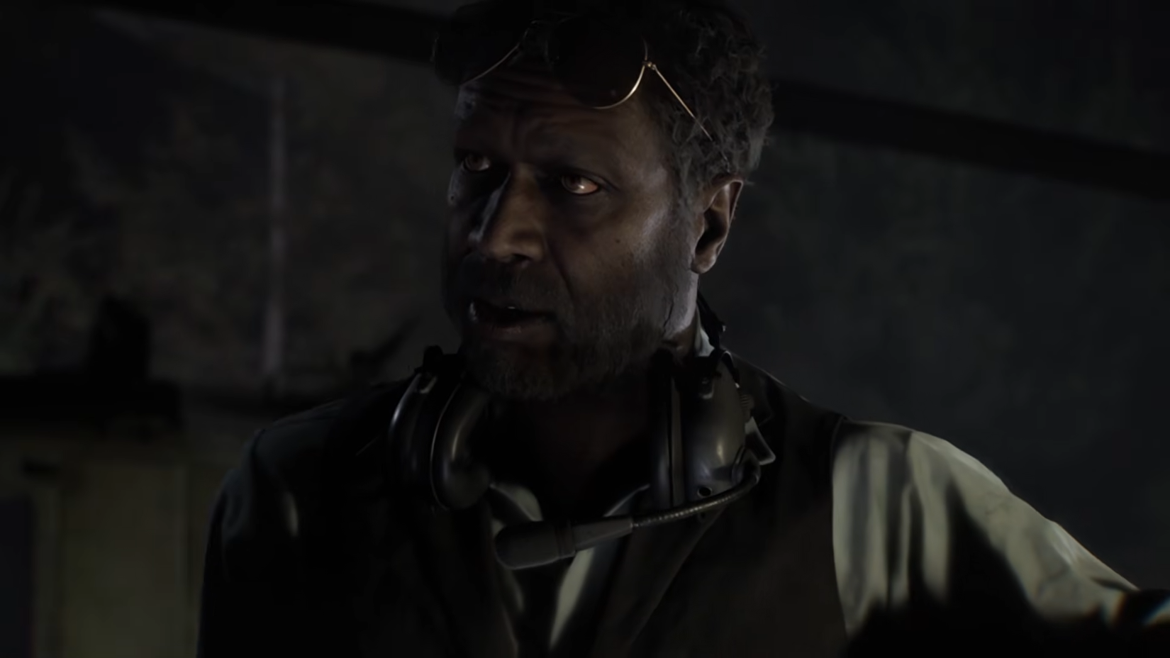 A close-up of helicopter pilot Harry Reed.