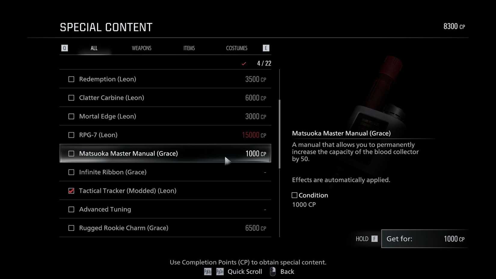 Resident Evil Requiem Special Content Master Manual