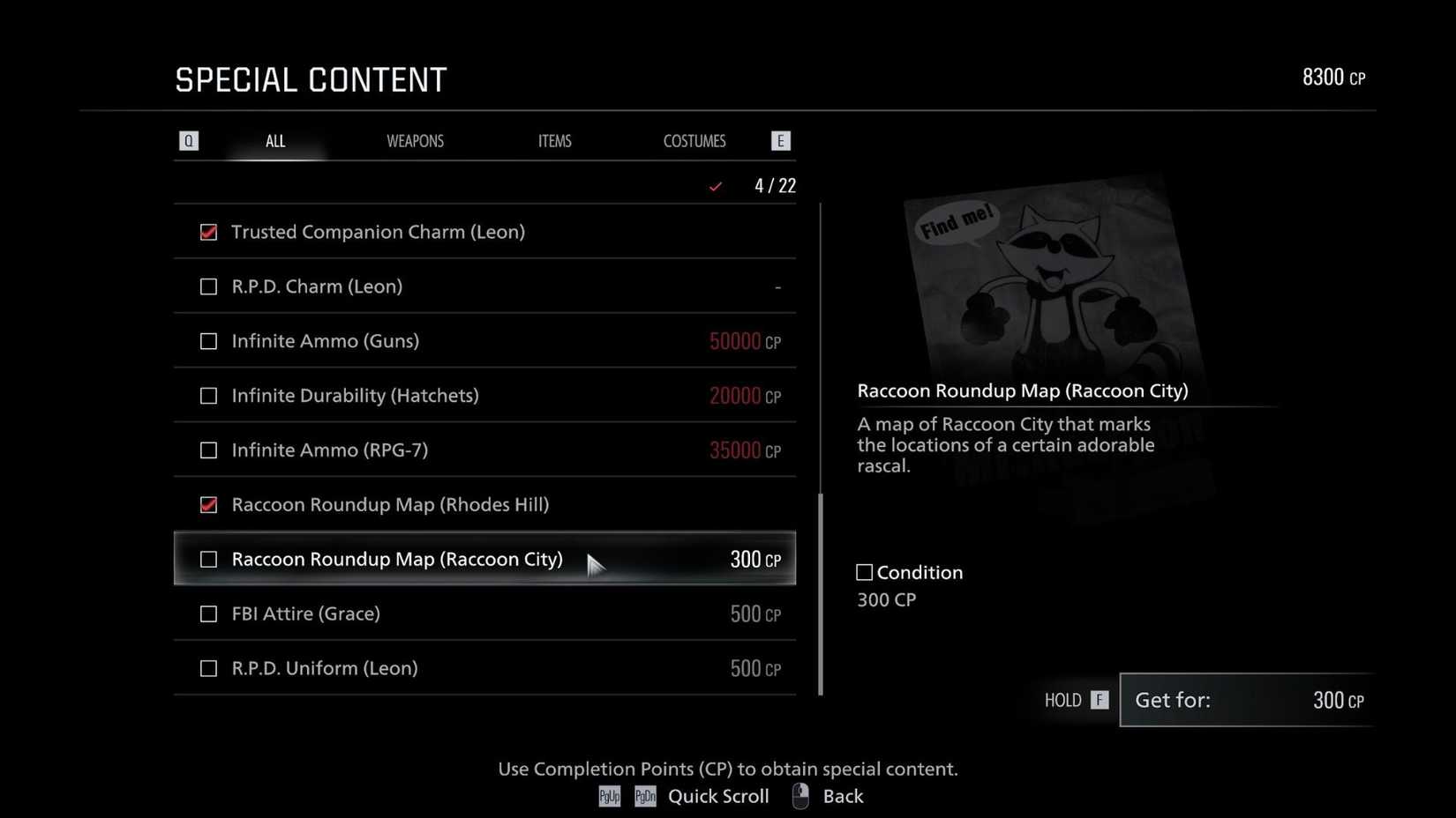 Resident Evil Requiem Special Content Raccoon Roundup Map