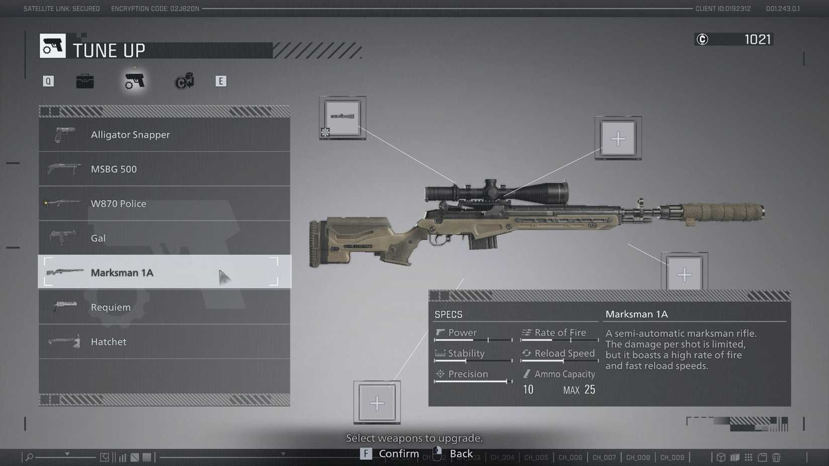 Resident Evil Requiem Weapons Marksman 1A