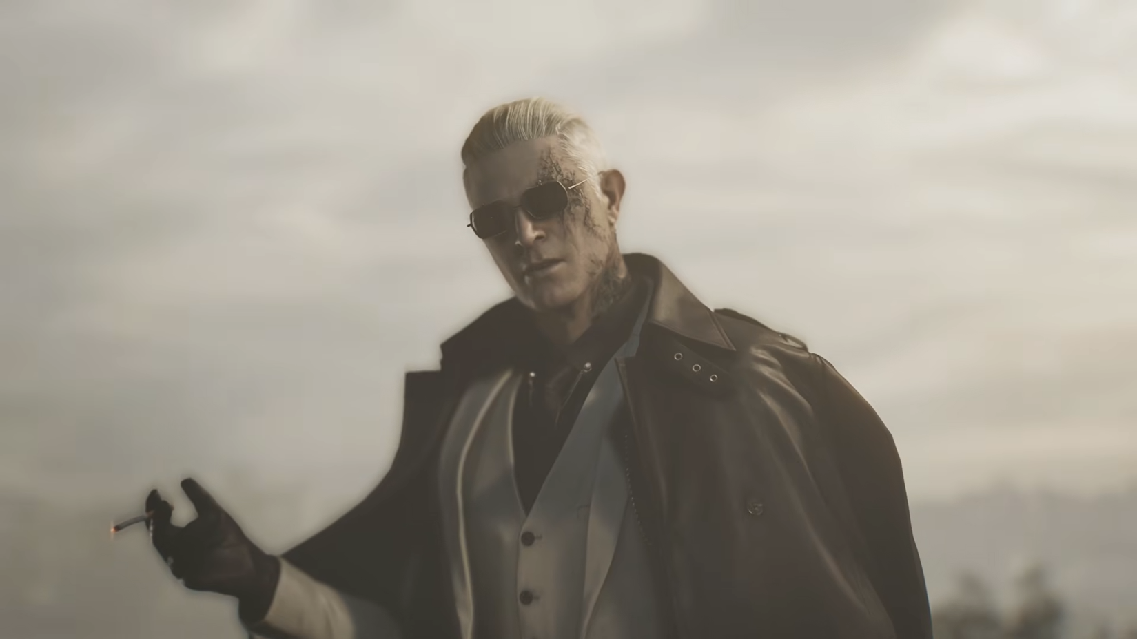 Zeno standing with a cigarette in hand.