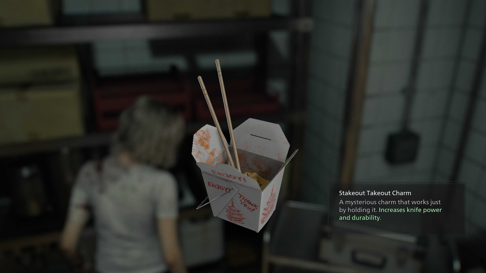 Resident Evil Requiem takeout charm