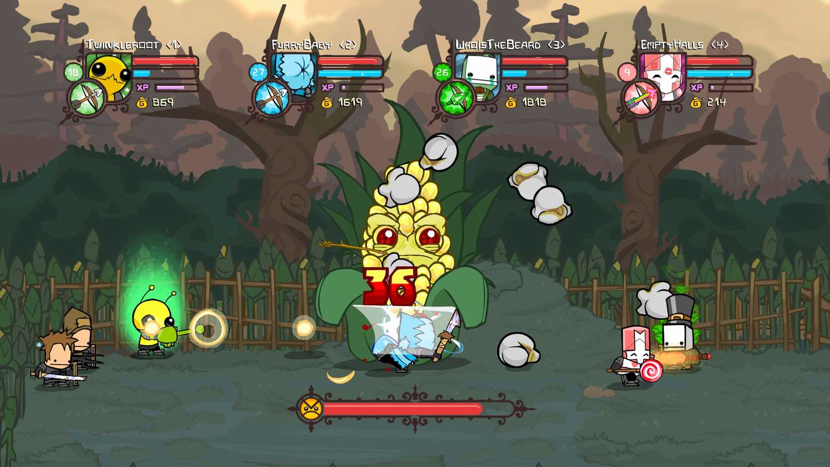 Castle Crashers corn boss