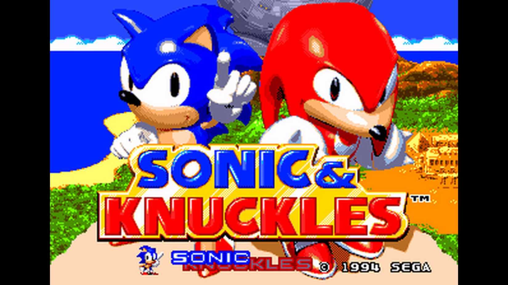 sonic and knuckles start screen
