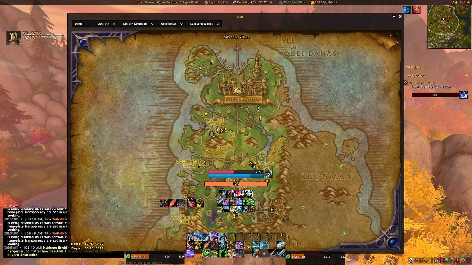 WoW Midnight addons map