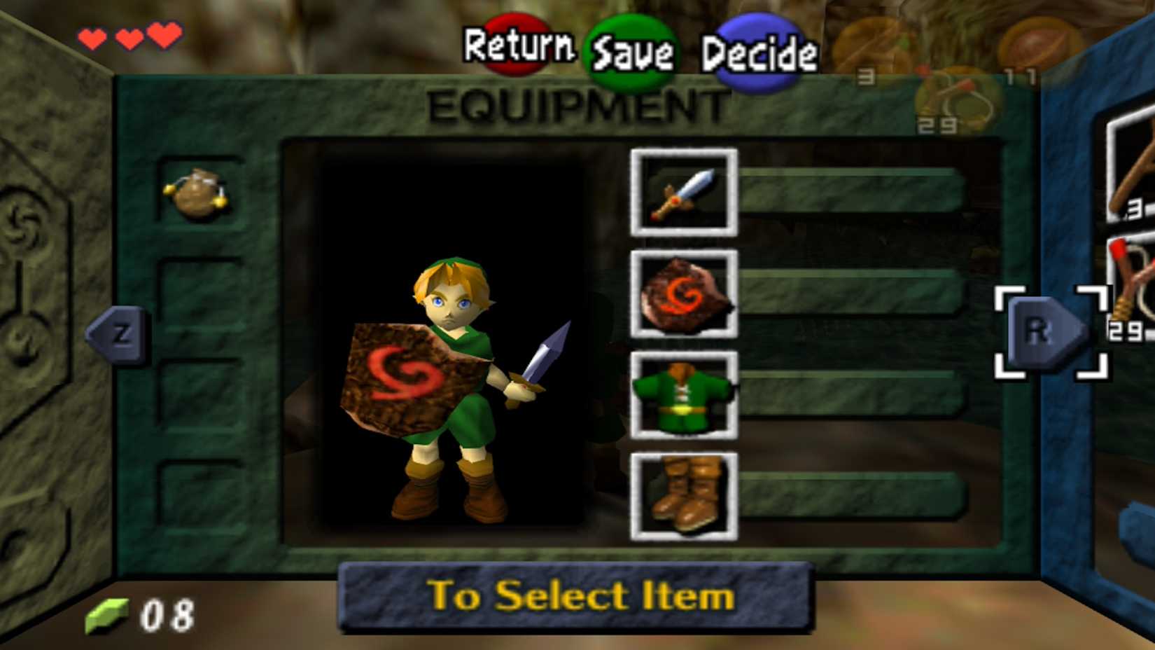 the ui from ocarina