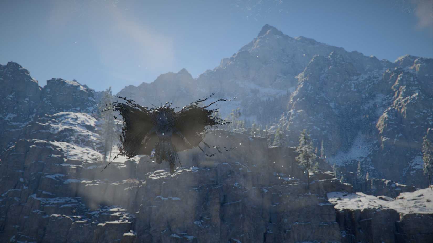 Crimson Desert Player Flying Through the Mountains