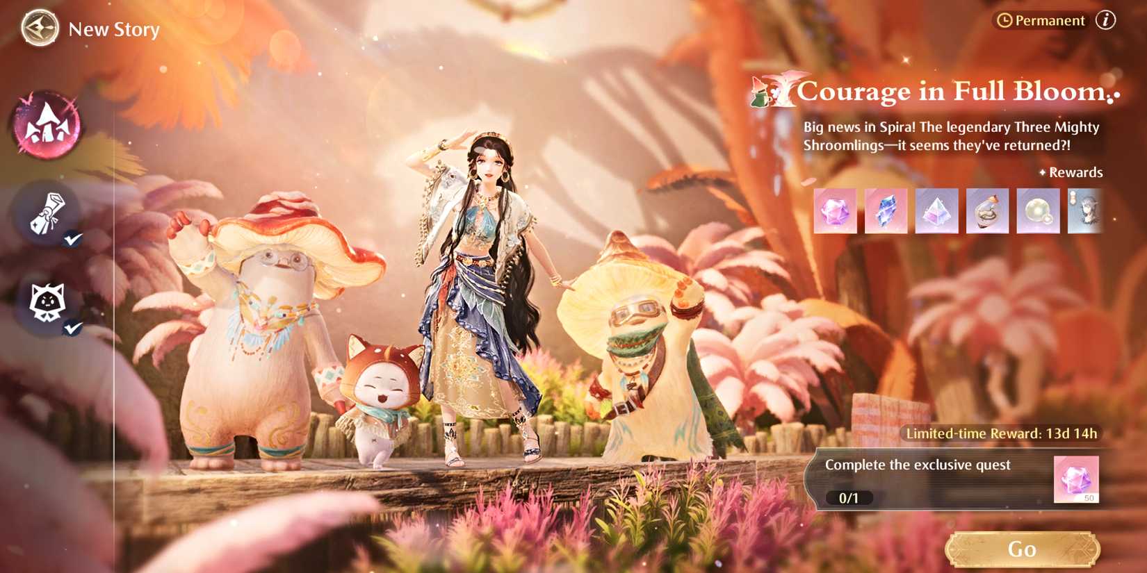 infinity-nikki-courage-in-full-bloom-menu