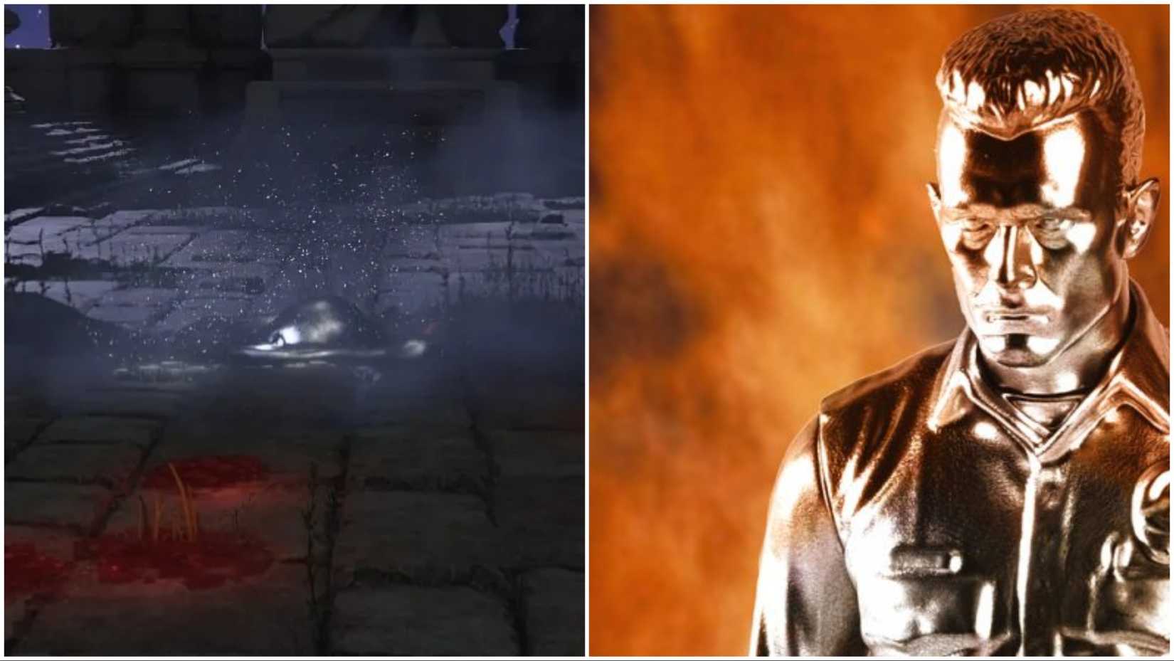 Mimic Tear from Elden Ring and T-1000 from Terminator 2 Judgment Day