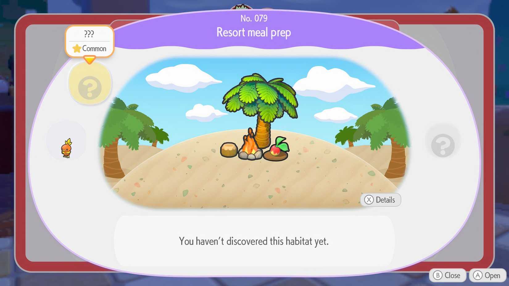 Pokemon Pokopia Bleak Beach Torchic Habitat