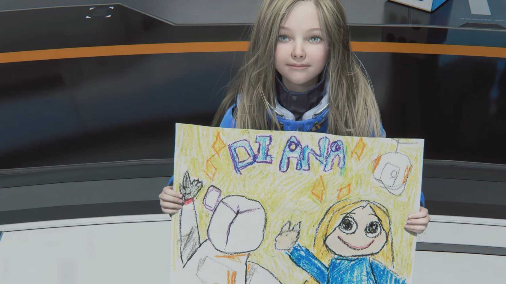 Pragmata Diana Giving Hugh a Picture