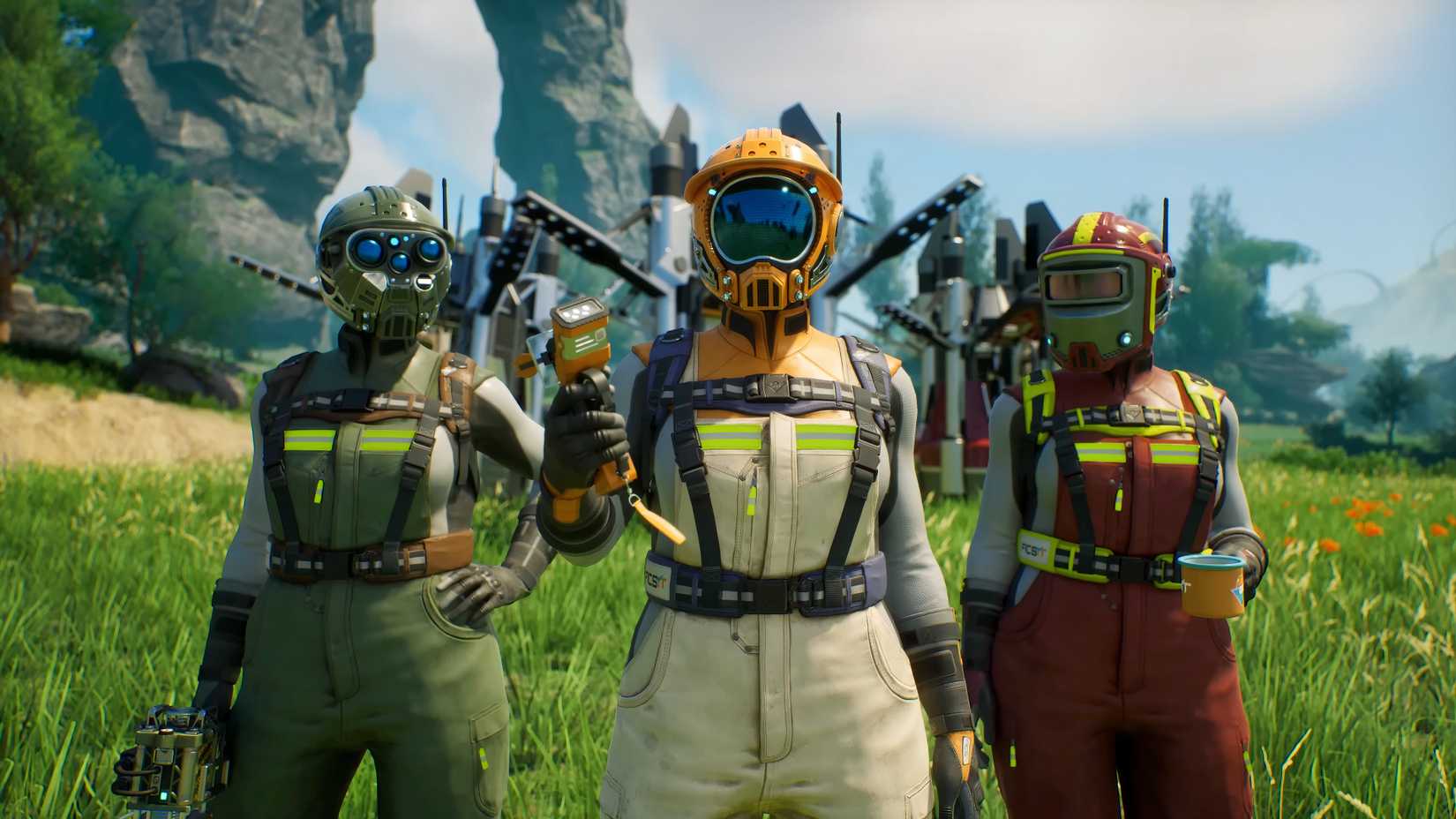 Three Characters In SatisFactory