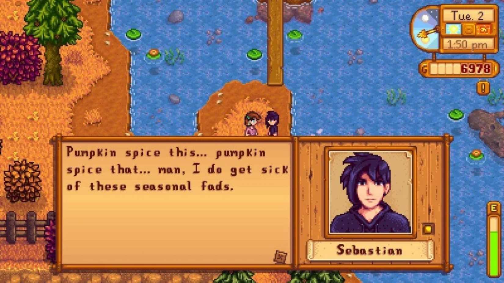 stardew valley sebastian gameplay fall