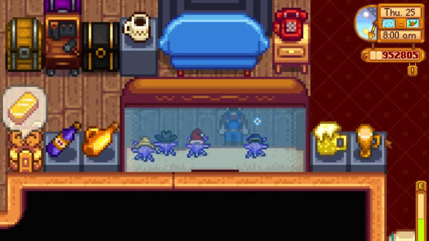 Stardew Valley urchin wearing a hat