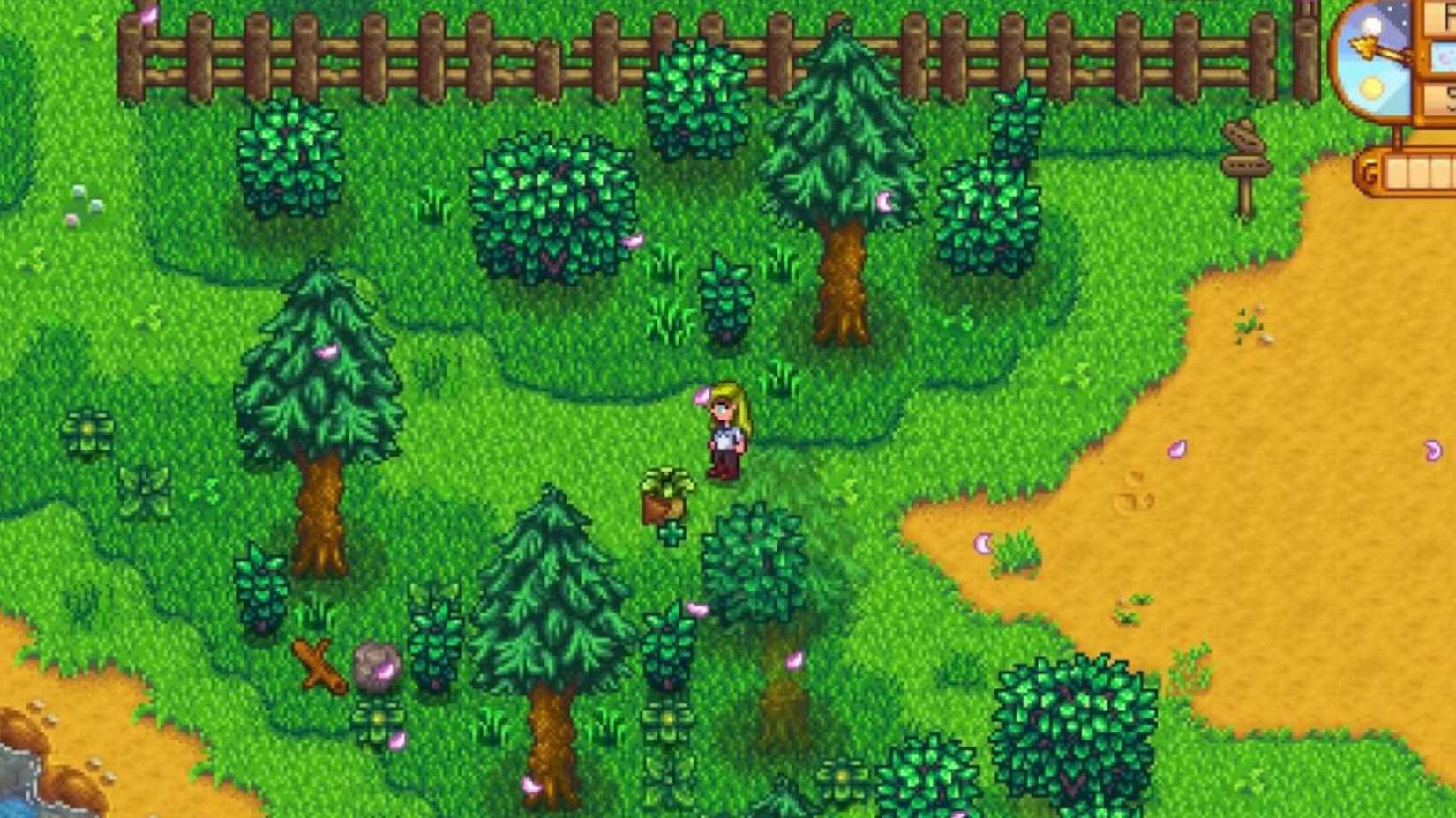 Collect horseradish in Stardew Valley