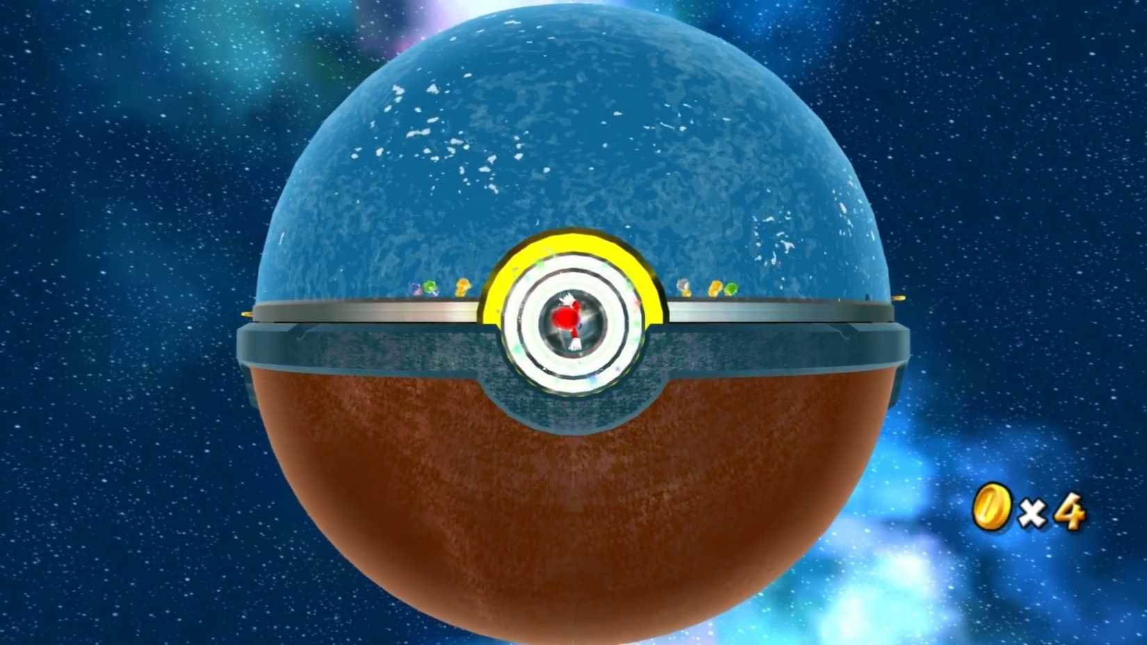 A planet in Super Mario Galaxy that resembles a PokéBall from the Pokémon series.