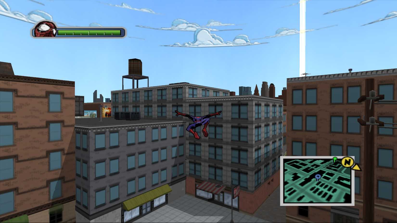 spider-man leaping through new york