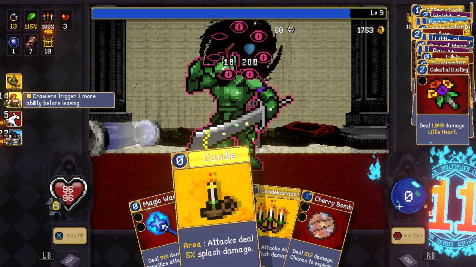 Vampire Crawlers Boss Explainer Hearts