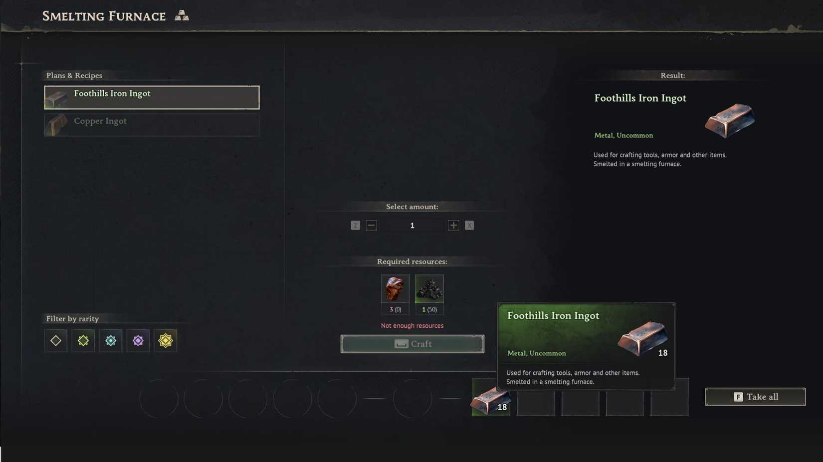 Windrose Crafting Iron Ingot