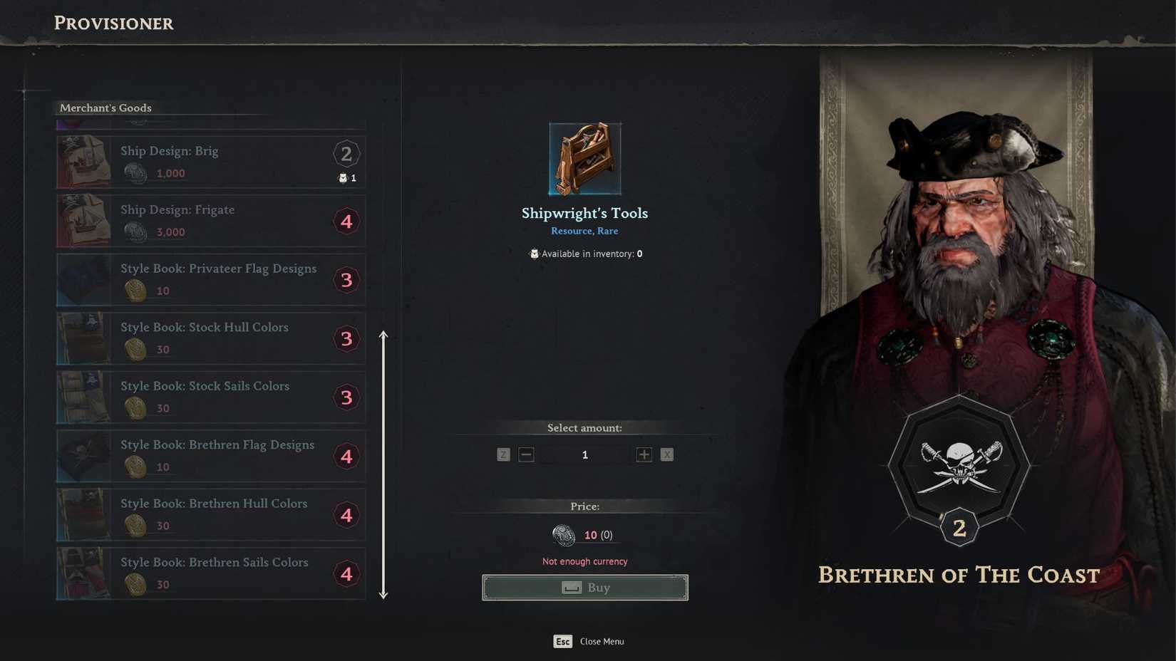 Windrose Factions Inventory Brethren of the Coast