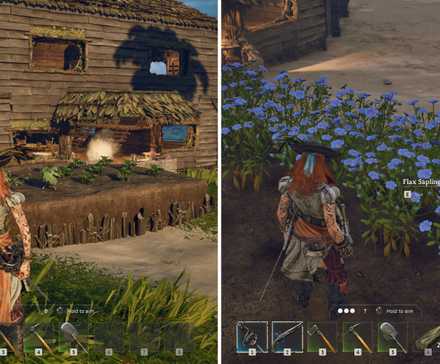 Windrose Farming Guide Player Near Farm and harvesting plants