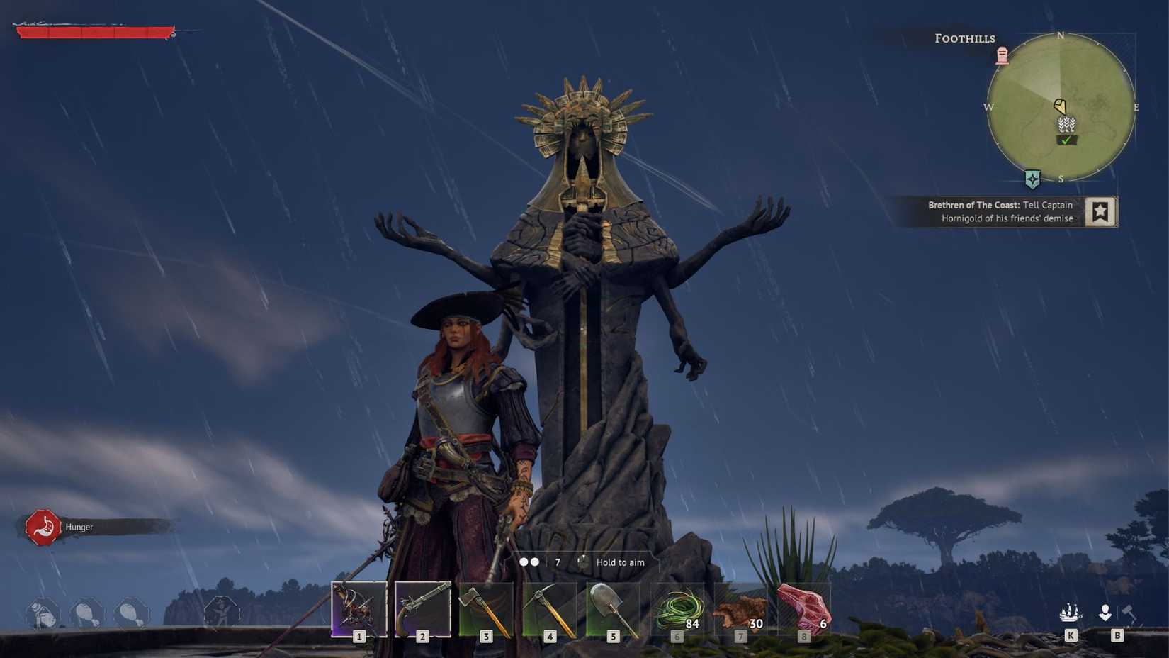 Windrose Player next to altar