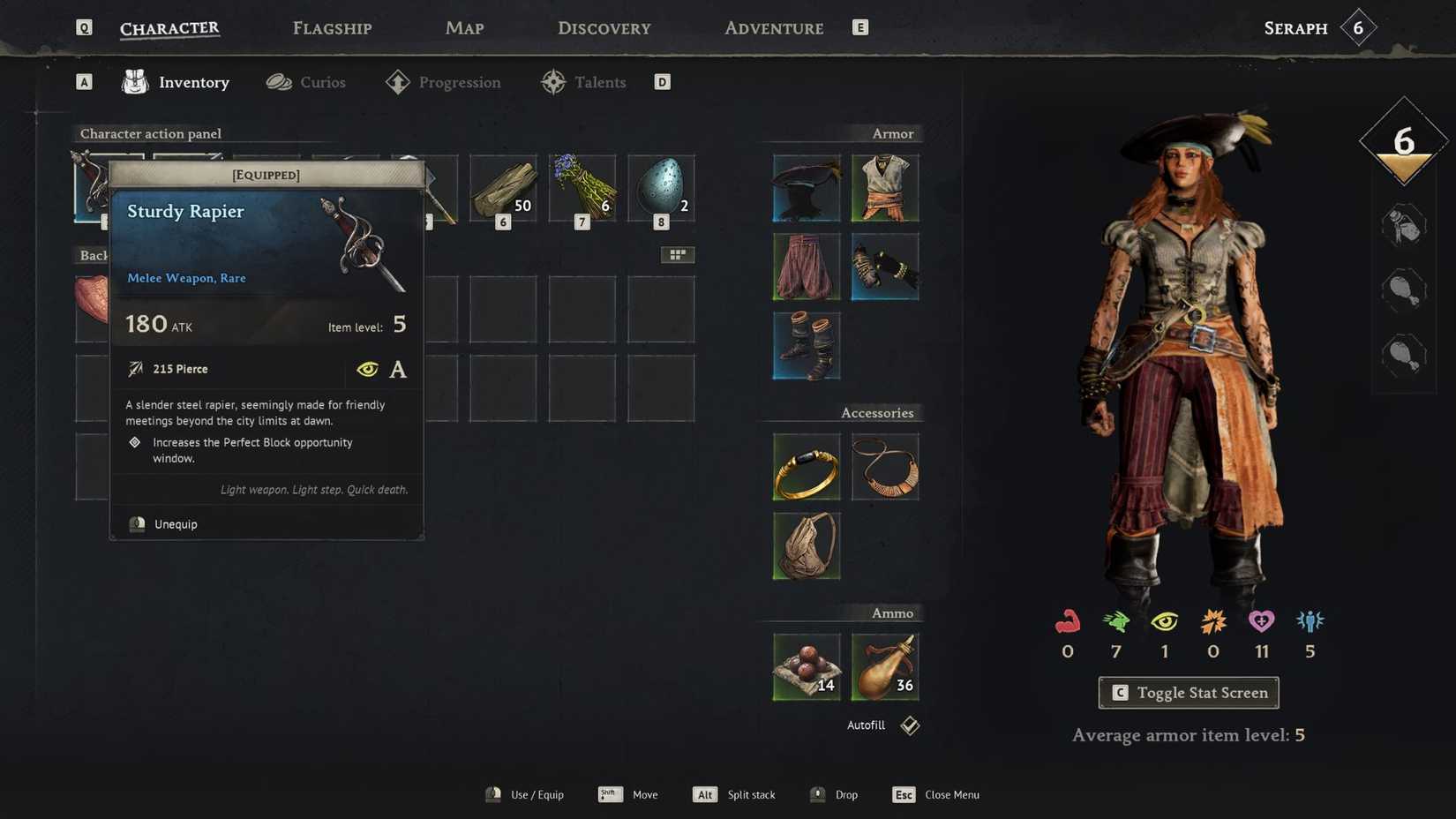 Windrose Rapier in Inventory