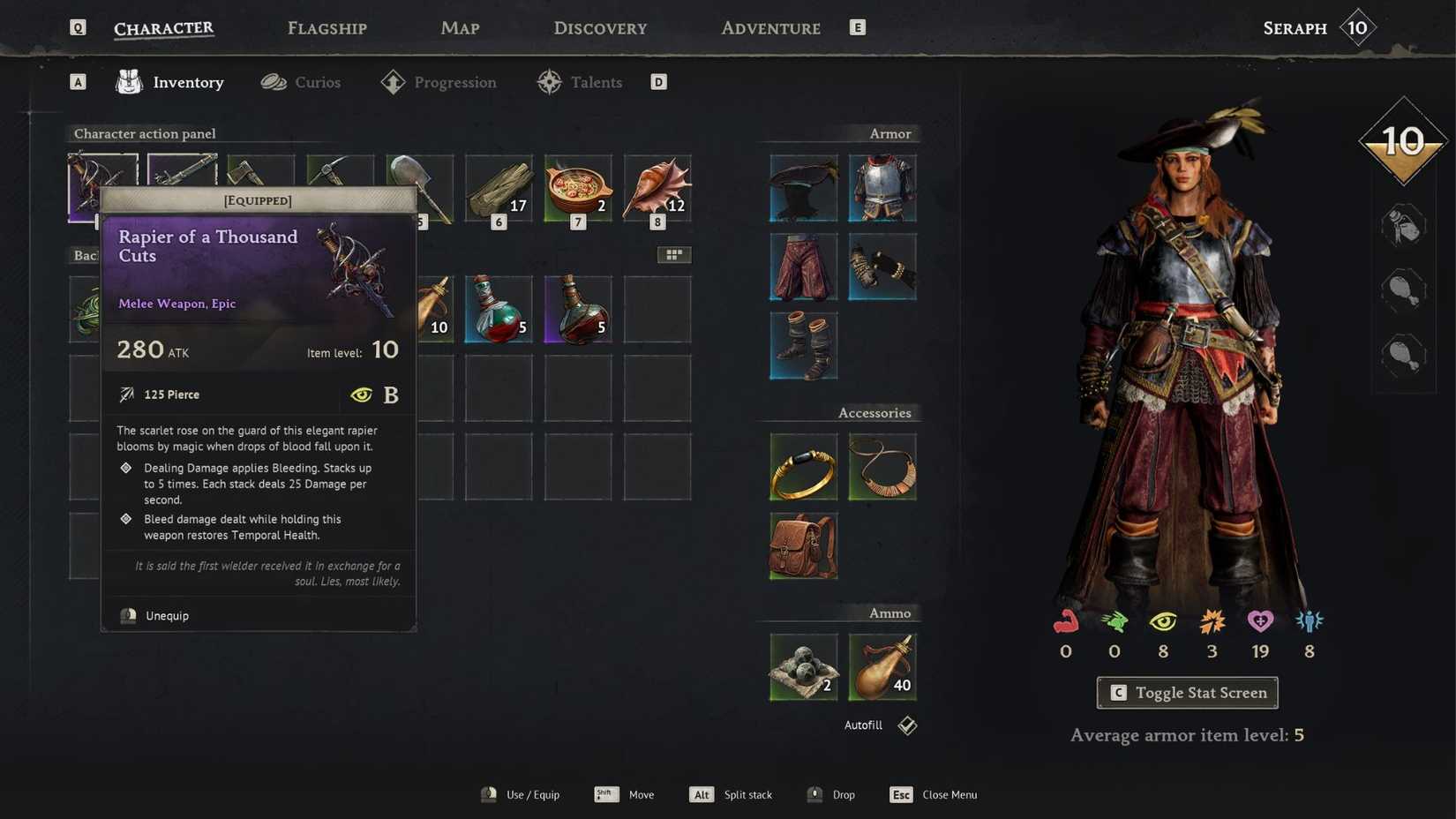 Windrose Special Weapon in Inventory