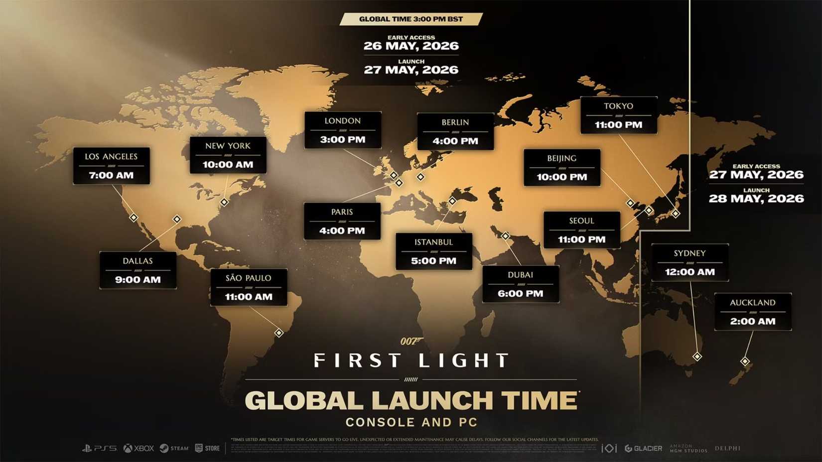 007 First Light Global Release Times