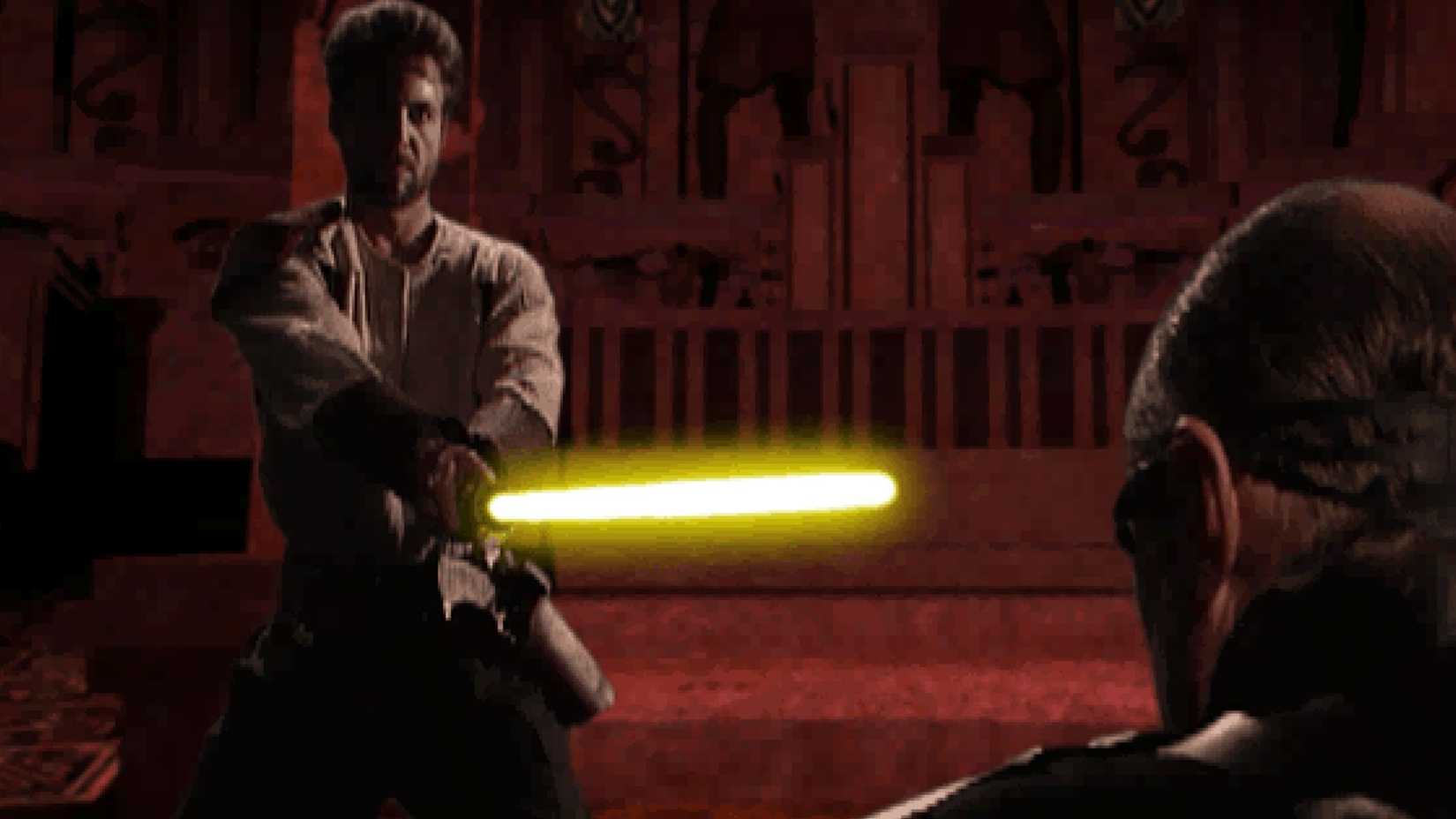 kyle with his lightsaber